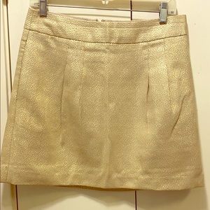 Gold Banana Republic Pleated Mini Skirt